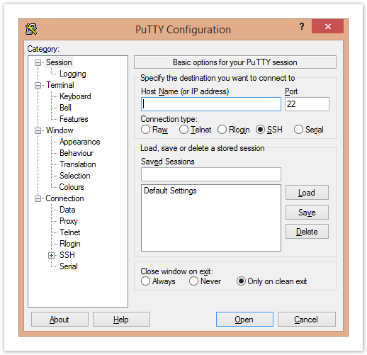 Base de conocimiento Hostdime > Connect using Putty to a Linux Server > putty_configuration.png (PuTTY Configuration) PuTTY Configuration