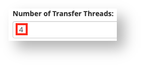 Change the Number of Transfer Threads Change the Number of Transfer Threads