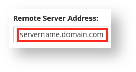 Enter the source server's IP address or hostname Enter the source server's IP address or hostname