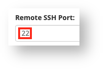 Specify the source server's SSH port Specify the source server's SSH port