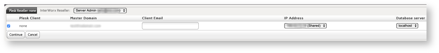 Base de conocimiento Hostdime > Migrate Accounts from Other Servers to InterWorx > InterWorx Plesk Account Import Settings.png (Confirm the Account Ownership and Settings are OK and then Click Continue to Start the Import Process) Confirm the Account Ownership and Settings are OK and then Click Continue to Start the Import Process