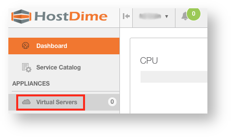 Click on Virtual Servers in the Sidebar Click on Virtual Servers in the Sidebar