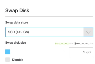 Specify the Swap Disk Type and Size if Your OS Supports It