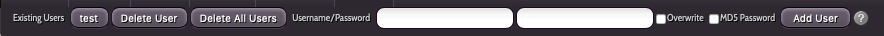 Enter One Username and Password at a Time, Select MD5 if you Want and Click Add User. You can also Remove One or All Users if you Want