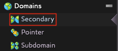 Select Secondary from the Domain Menu