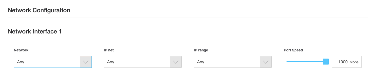 Select the Network Configuration Options