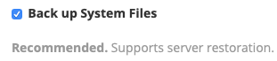 Back up system files locally, which is highly recommended