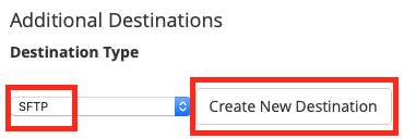 Choose an additional destination type