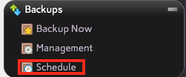 Select Schedule from the Backups section