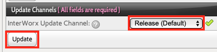 Select the Update Channel and Click the Update Button
