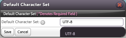 Enter the Character Set you Want to Use and Click Save