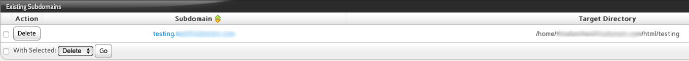 You can See the Web Root Location Listed Under Target Directory in the Subdomains Action List